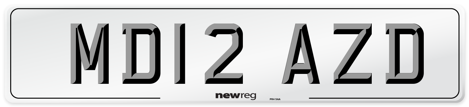 MD12 AZD Number Plate from New Reg